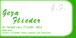 geza flieder business card